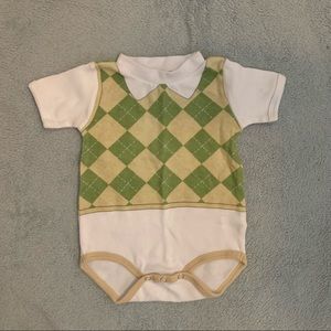 Baby 0-6M Argyle Golf Bodysuit
